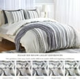 thumbnail image 6 of Haperlare 3 Pcs King Size Cotton Duvet Cover Set Boho Yarn-Dyed Geometric Textured Farmhouse Duvet Cover Set with Waffle and Tufted Dots, Gray, 6 of 9