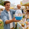 thumbnail image 6 of Jumbo Easter Egg with Handle, Giant Fillable Plastic Container,Large Transparent Egg Shaped Bucket for Prizes & Party Favors,Easter Egg Hunt Supplies, 6 of 7