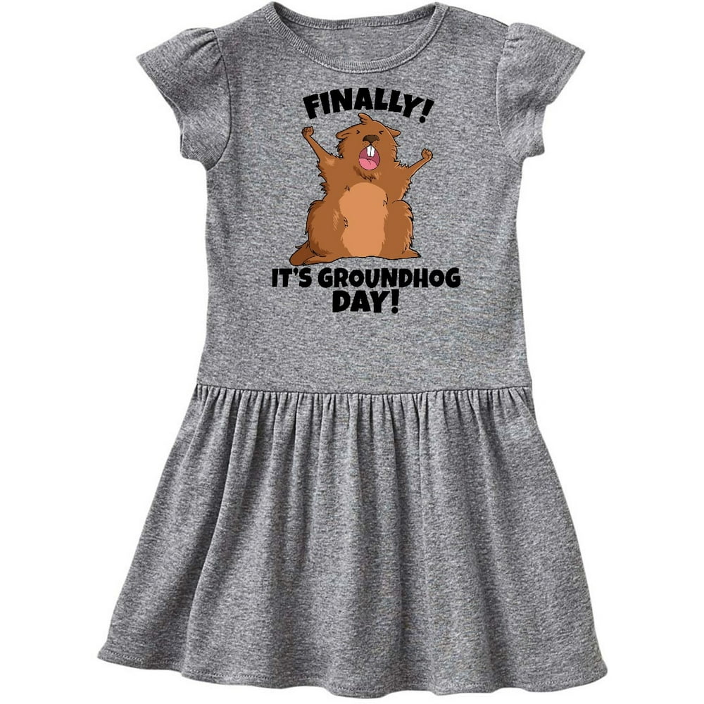 INKtastic Finally it's Groundhog Day Toddler Dress