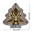 thumbnail image 2 of Metal Hanging Christmas Tree Wind Spinner - Decorative Geometric Design with Intricate Black & White Patterns for Festive Yard Decor, 2 of 7