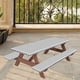 thumbnail image 4 of Mantel ajustable para mesa y bancos de picnic, lavable, con reverso de franela. gris, 4 of 7