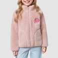 thumbnail image 2 of 4-5 Years Child Childrens Warm Jacket Boys And Girls Simple And Plush Jacket Zipper Cardigan School Pink Sweatshirt, 2 of 5