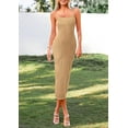 thumbnail image 6 of PRETTYGARDEN Women's Summer Sleeveless Bodycon Dress Textured Back Slit Sexy Cocktail Party Midi Dresses, 6 of 6