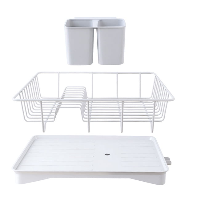 Escurridor de platos de doble capa Cesta de drenaje de metal Acero inoxidable para mostrador de cocina