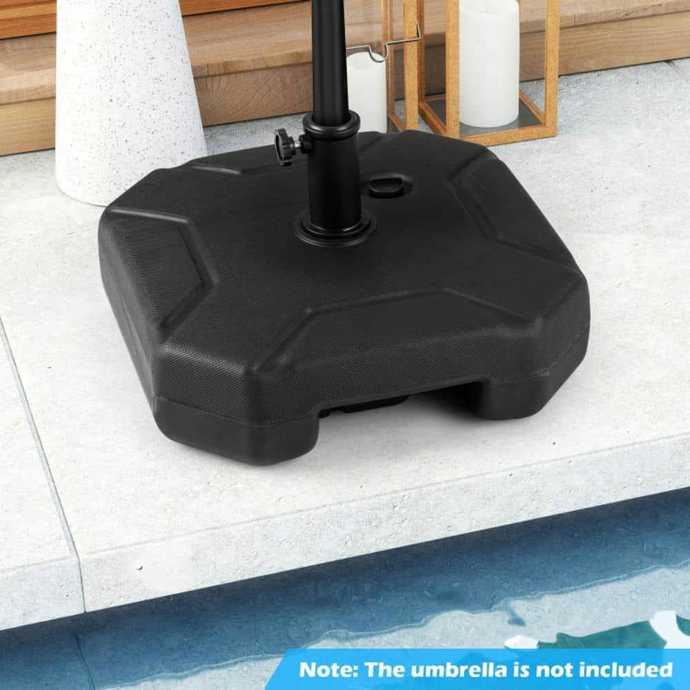 Yardi Yarda 17 Inch 88 LBS Heavy-Duty Fillable Umbrella Base, Umbrella Base with Handle for Outdoor as Yard, Black