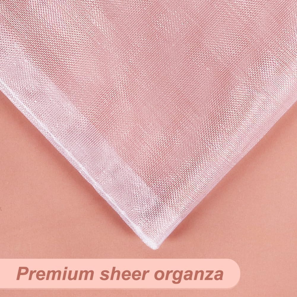 100pcs White Organza Bags, 4x6 inch Mesh Bags Drawstring Gift Bags Jewelry Pouches for Candy Wedding Favors Christmas