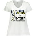 thumbnail image 3 of Inktastic I Wear Blue and Yellow for Myself- Down Syndrome awareness Women's Plus Size V-Neck T-Shirt, 3 of 5