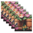 thumbnail image 6 of BZSMCE Satin Native Fab Cotton Dinner Napkin Kittens in Pots Of Flower Butterflies Reusable, 6 of 8