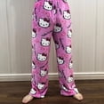 thumbnail image 1 of Sanrio-Pijama de franela de Hello Kitty para mujer, pantalones informales de lana cálida para el hogar, con dibujos animados, color rosa, para Navidad y Halloween, Otoño e Invierno xuanjing unisex, 1 of 2