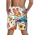 thumbnail image 3 of Sigee Flowers Birds And Butterflies Print Mens Swim Trunks with Compression Liner Quick Dry Swim Stretch Beach Shorts with Pockets,S-3XL, 3 of 7