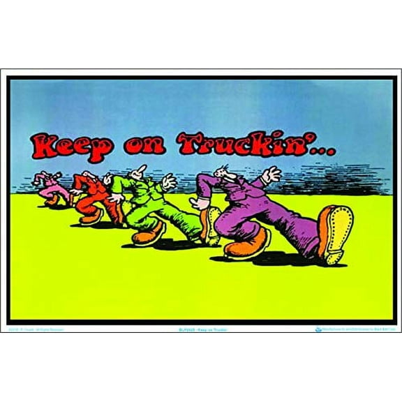 Scorpio Posters Keep on Truckin by R Crumb Blacklight Poster - 35" x 23"