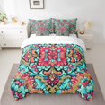 thumbnail image 2 of Erosebridal Hippie Mandala Bedding Sets Twin Size, Boho Flower Comforter Sets with Sheets, Reversible, 7-Piece, 2 of 5