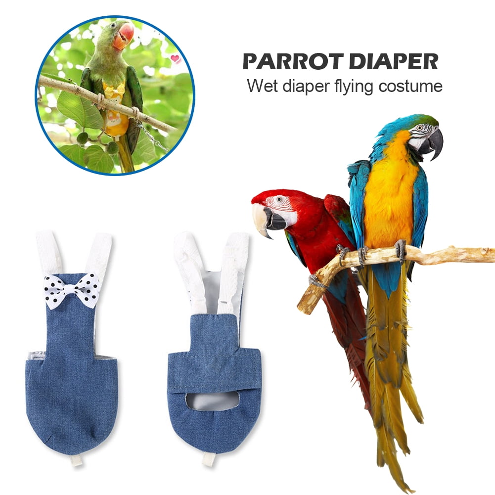 Green Green xs Bird Parrot Diaper Flight Suit Nappy Clothes for Green Cheek Conure Parakeet Pigeons Small Medium Pet Bird XS/XL Optional