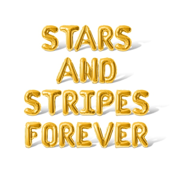 Letter Balloons - STARS AND STRIPES FOREVER 16" Inch Alphabet Letters Foil Mylar Balloon 4th of July Party Banner (Gold)