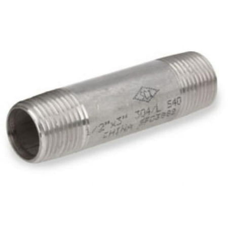 Anderson Metals 48028B 0.25 x 5 in. Stainless Steel Pipe Fitting E Nipple Joint