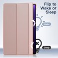 thumbnail image 5 of JETech Case for Samsung Galaxy Tab S9 FE+ / S9 FE Plus 12.4-Inch, Slim Translucent Back Tri-Fold Stand Protective Tablet Cover, Support S Pen Charging, Auto Wake/Sleep (Rose Gold), 5 of 7