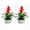 Red - No Pot, variant on Set of 2 Artificial 16.93" Tropical Bromeliad Plants for Outdoor Planters, Front Porch, Patio, Yard, Garden, and Indoor Decor
