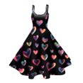 thumbnail image 3 of Valentines Day Dresses Sleeveless A-line with Heart Print Casual Fit Flare Summer Sundress Navy L, 3 of 4