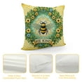 thumbnail image 4 of Leisuo Summer Throw Pillow Cover - '' Bee Floral Wreath Design, Farmhouse Decorative Cushion Case for Couch, Sofa, Home, Outdoor, 4 of 5