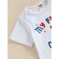 thumbnail image 6 of Bagilaanoe 4th of July Clothes for Newborn Baby Boy Girl Letter Print Short Sleeve Romper Tops + Shorts 3M 6M 12M 18M Infant Independence Day Outfits 2pcs Short Pants Set, 6 of 8