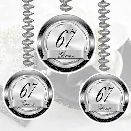 67 YEARS CLASSY BLACK DANGLER (3 COUNT) by Partypro