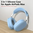 thumbnail image 2 of 3-in-1 Silicone Case Cover for AirPods Max Headphones, Anti-Scratch Ear Pad Case Cover/Ear Cups Cover/Headband Cover for AirPods Max(Sky Blue), 2 of 6