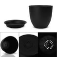 thumbnail image 6 of Lanccona Plastic Planter with Saucers,8/7/6/5.5/5 Inch Flower Pot Indoor Modern Decorative Plastic Pots for Plants with Drainage Hole and Tray for All House Plants, Flowers, and Cactus, Black, 6 of 6