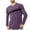 Purple, variant on Zylanna Men's Long Sleeve T-Shirts, Crew Neck Stretchy Striped Activewear Casual Tops for Sport Brown