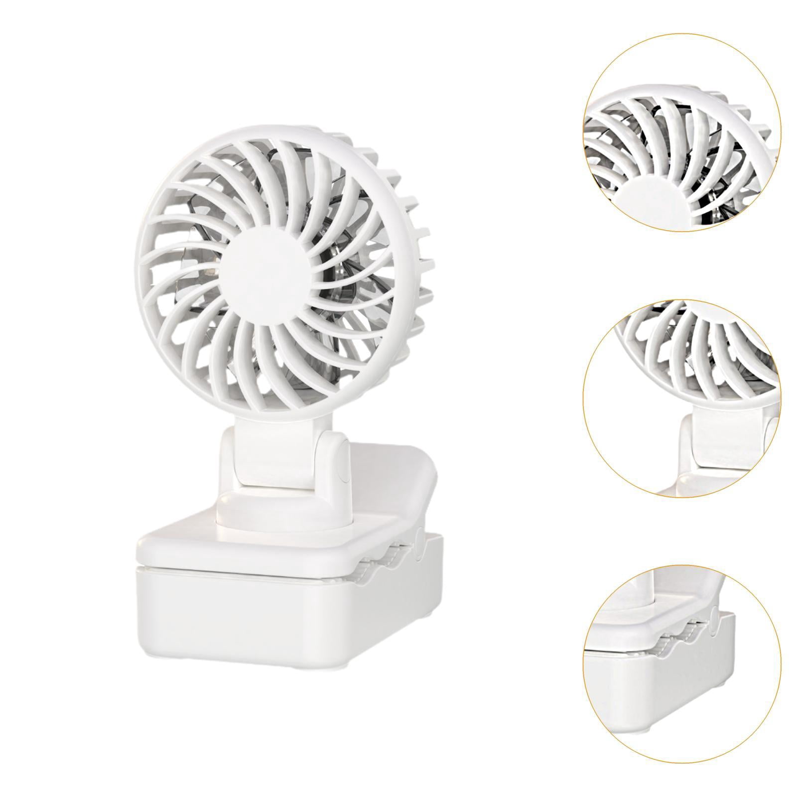 Fancyes Clip on Fan Mini Personnel Desk Fan Light Multi -use -use -summer Gifts for Office Kitchens -wandercamping -Camping -cycling Cycling White
