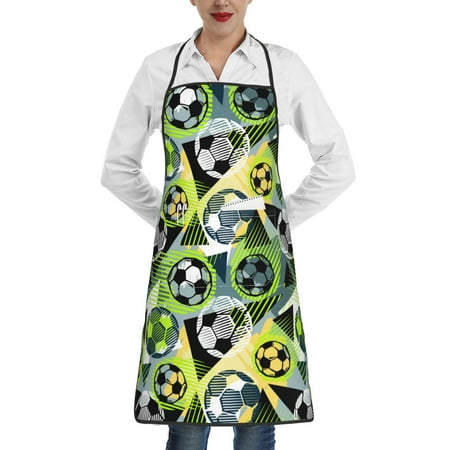 

Matuu Football Doodle for Adjustable Cooking Aprons for Women with Pockets Kitchen Aprons for Men Water and Oil Resistant