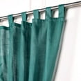 thumbnail image 4 of The Art Box Cotton Tab Top Curtains Panels Set for Bedroom and Living Room, Window Curtain Drapes, Glittery Silver Shimmer Stripes Curtains, 2 Pack, Emerald Green, 35"w x 84"l in, 4 of 6