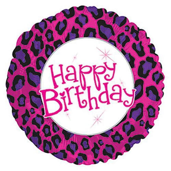LOONBALLOON Safari-Jungle Balloons, 17″ HAPPY BIRTHDAY ANIMAL PRINT