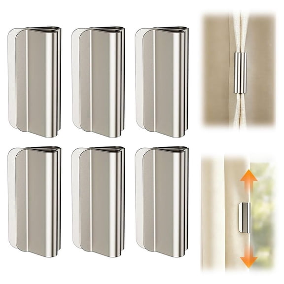 Magnetic Curtain Clips - Hold Curtains Closed, Detachable Buckle, No Drill, Privacy Protection for Indoor and Outdoor Patio Curtains