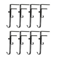 LanSuare 8Pcs Christmas 2-in-1 Fireplace Stocking and Garland Hanger, No Drilling Adjustable Christmas Mantle Hanger with Dual Hooks, No Drill, for Christmas Stocking & Holiday Garland Decor