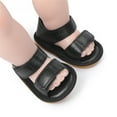thumbnail image 3 of Quealent Sandals for Girls Casual Toddler Boy Shoes Baby Girls Sandals Summer Soft Rubber Sole Flats Bowknot Non-Slip Kids Soft Flat Lightweight Shoes for First Walker Black,5, 3 of 5