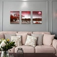 thumbnail image 5 of Wall Art For Living Room Canvas Prints Bedroom Wall Decor For Bathroom Artwork Abstract Painting Red Tree Moon Landscape Paintings 12" X 16" 3 Pieces Modern Framed Office Home Decorations For Kitchen, 5 of 6