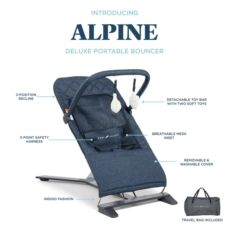 Baby Delight Alpine Deluxe Portable Baby Bouncer, for Infants 0-6