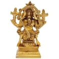 thumbnail image 3 of 4" Lord Hanuman Yogacharya Brass Statue - Yoga Master Monkey God, 3 of 3