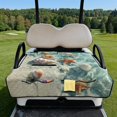 thumbnail image 2 of Whosucclay 4 Convenient Pockets Seat Blanket for 2 Person Carts Club Car, Quick Install for Quilted Covers, Starfish and Seashell Pattern, 2 of 9