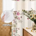thumbnail image 4 of No Hook Shower Curtain, Pink Flowers Shower Curtains for Bathroom with See Through Top Window, Spring Floral Birds Elegant Botanical Rustic Waterproof & Washable Bath Curtain 60"x72", 4 of 9