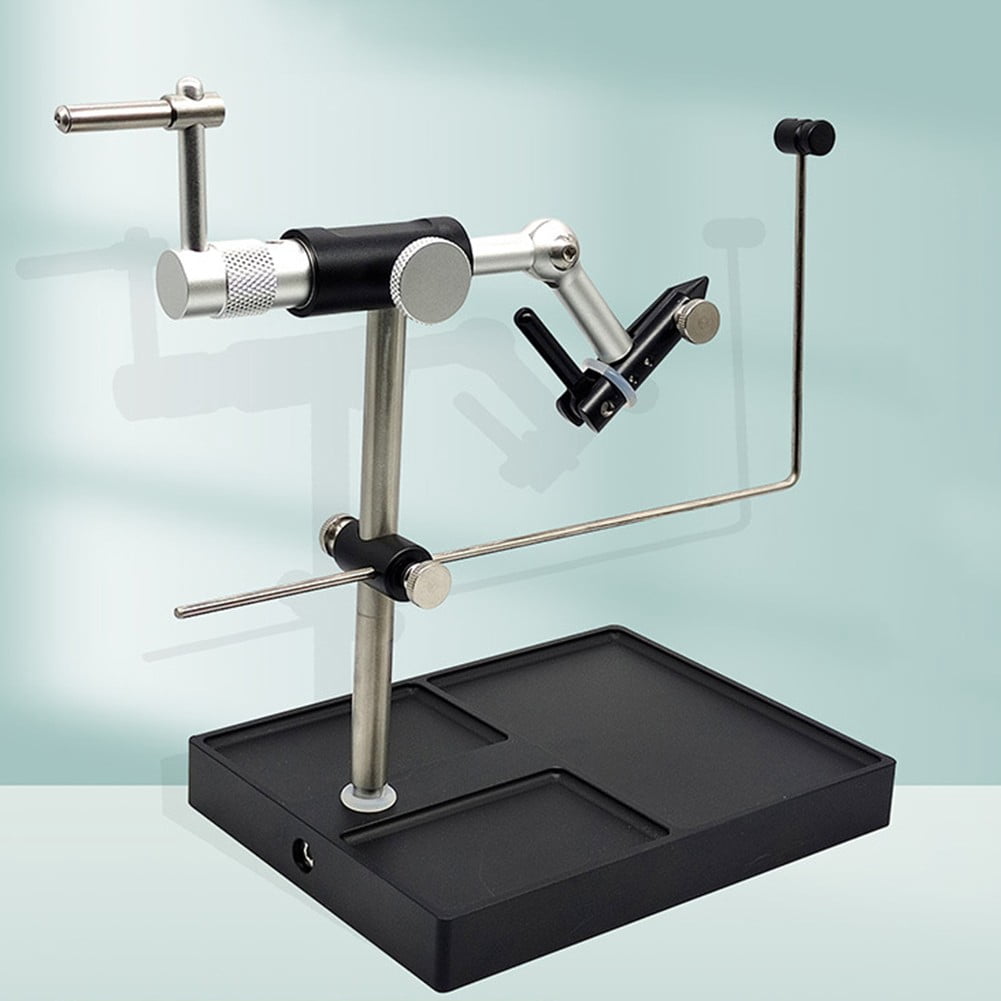 YAAQII for Premium Fly Tying Vise Rotary Tool with 360-Degree Rotation for Fishing Flies Jig Lures - Aluminum Alloy Base, Stainless Steel Construction, Bobbin Holder, Black 16x12x21cm