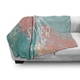 thumbnail image 3 of Saying Soft Flannel Fleece Blanket, Hello Summer Lettering Image with Splash Colored Like Background Work of Art Print, Cozy Plush for Indoor and Outdoor Use, 50" x 70", Multicolor, by Ambesonne, 3 of 6