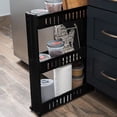 thumbnail image 6 of Sleek 3-Tier Multi-Functional Rolling Cart - Space-Saving Organizer - Ideal for Bathroom, Kitchen, & Laundry Storage, 6 of 8