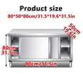 thumbnail image 3 of Kitchen Prep Table Stainless Steel Kitchen Cabinet,Stainless Steel Commercial Worktable W/Sliding Doors For Prep & Work, Heavy Duty Workbench W/Cabinet, For Home, Restaurant, Hotel And Garage, 3 of 7