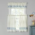 thumbnail image 3 of The Pioneer Woman Hattie Border Curtain Tier Pair and Valance Set, 3-Piece, 60" W x 36" L, Blue, 3 of 5