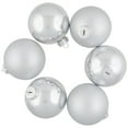 thumbnail image 6 of Northlight 2-Finish Christmas Glass Ball Ornaments - 3.25" (80mm) - Silver - 6ct, 6 of 7