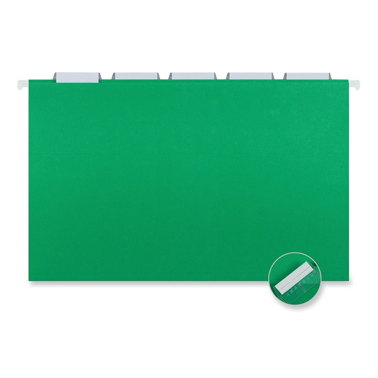Deluxe Bright Color Hanging File Folders, Legal Size, 1/5-Cut Tabs, Bright Green, 25/Box Deluxe Bright Color Hanging File Folders, Legal Size, 1/5-Cut Tabs, Bright Green, 25/Box