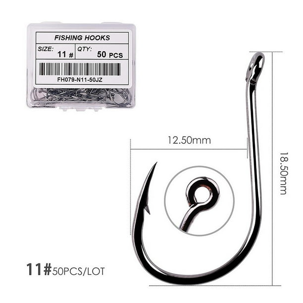 Ourlova 20pcs/50pcs Circle Carp Eyed Fishing Hook 2-22# High Carbon Steel  Fishhook With Ring Fishing Tackle Accessories 