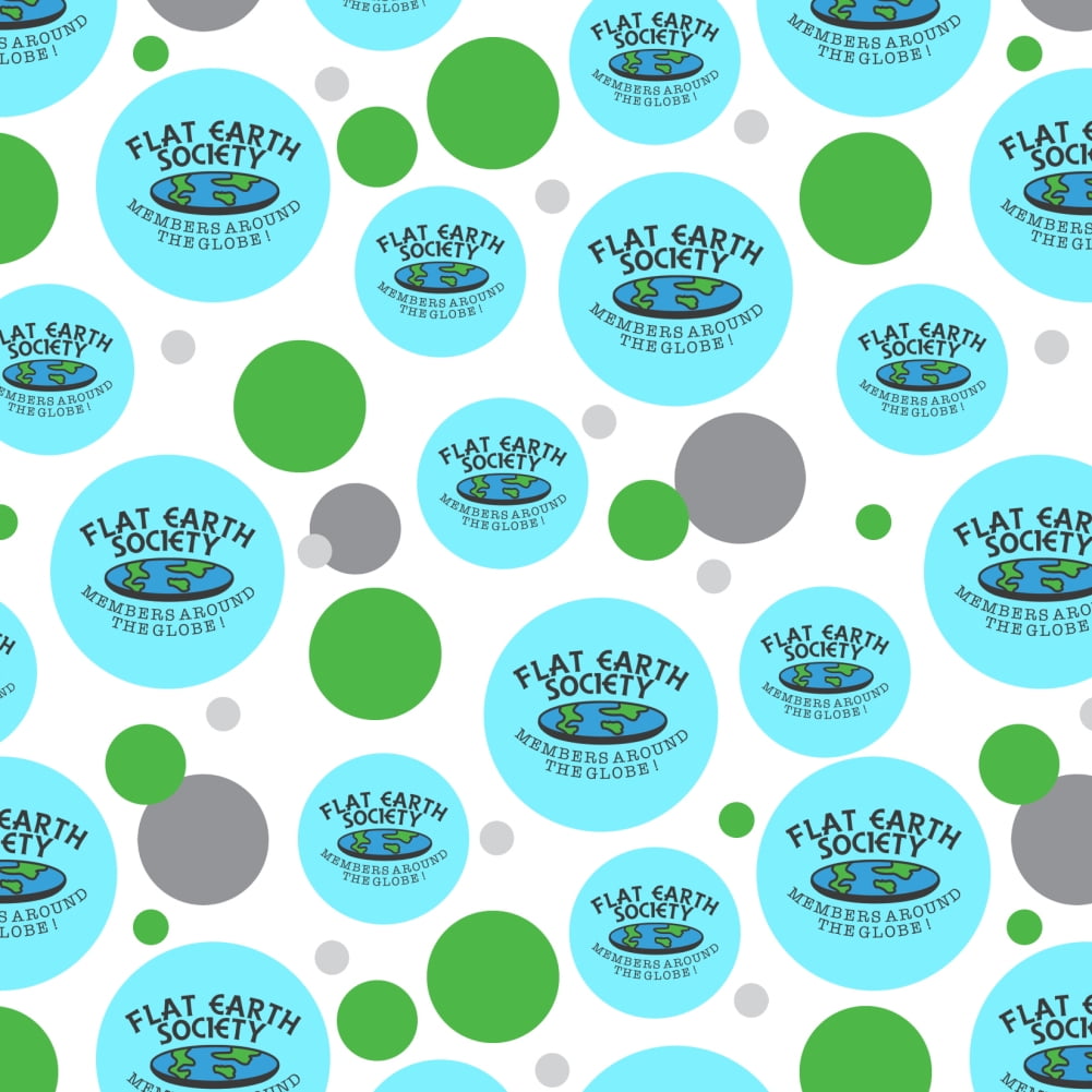 Flat Earth Society Members Around the Globe Funny Humor Premium Gift Wrap Wrapping Paper Roll