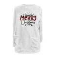 thumbnail image 3 of VALMASS Women Merry Christmas Crewneck Warm Tops Plus Size Long Sleeve Winter Velvet Tops Thick Thermal Sweaters (M, E White), 3 of 3